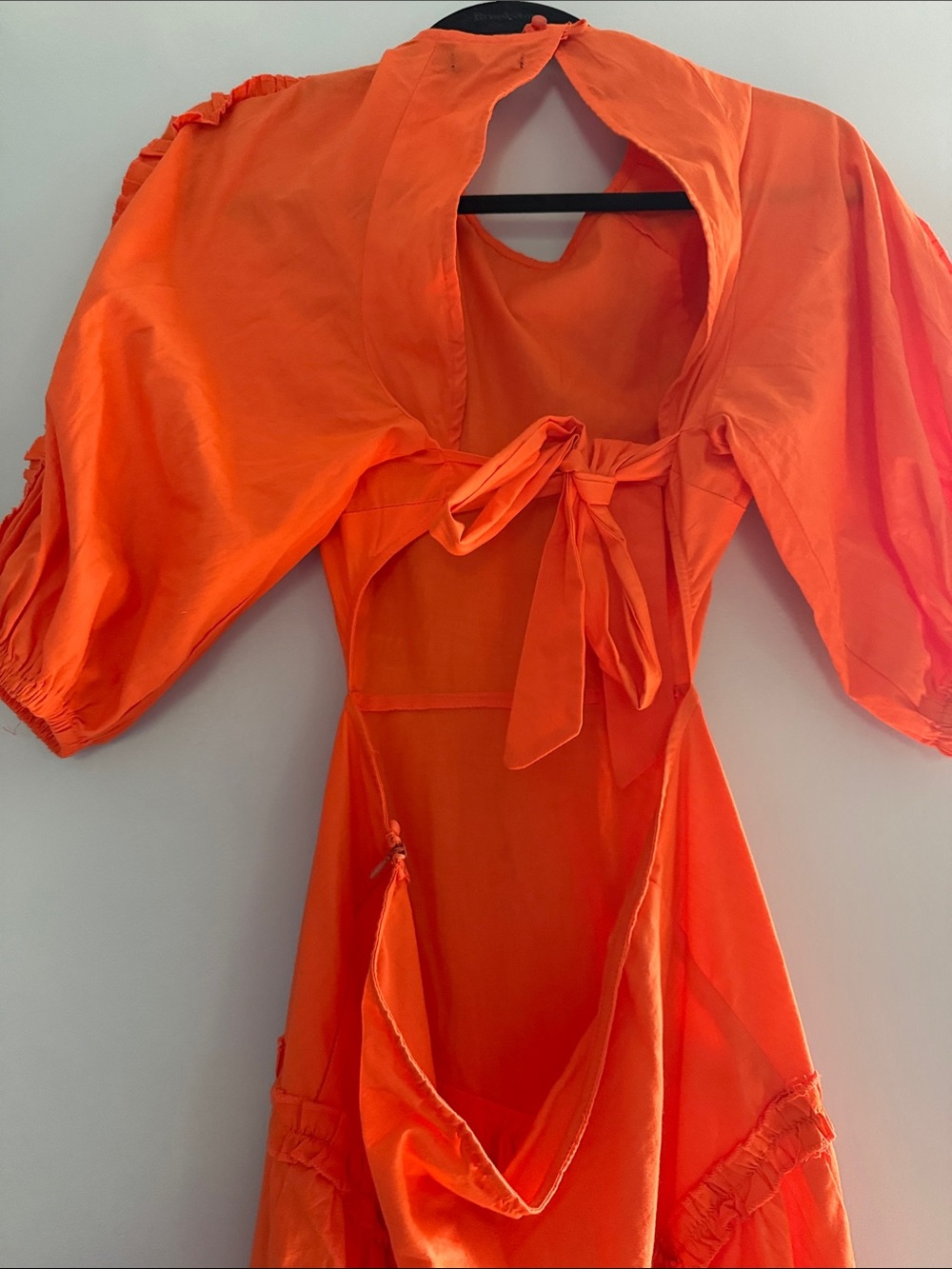 Boohoo Bright Orange Puff-Sleeve Maxi Dress - Picture 4 of 4